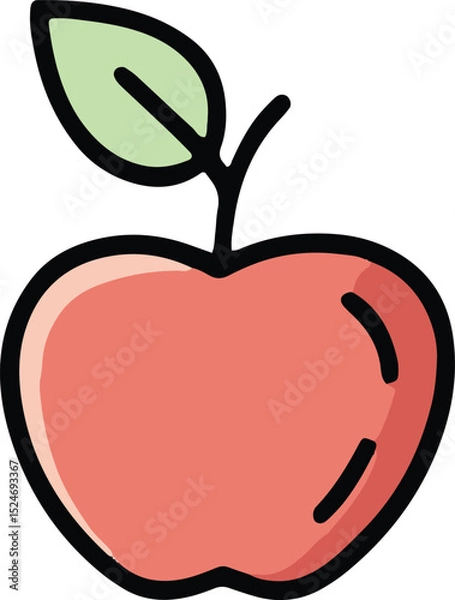 Obraz red apple on white background