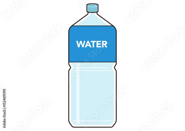Fototapeta 2リットルペットボトルのミネラルウォーターのイラスト　正面