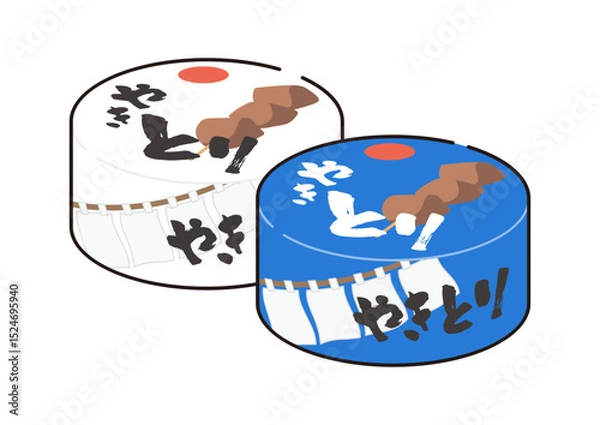 Obraz 焼き鳥缶のイラスト