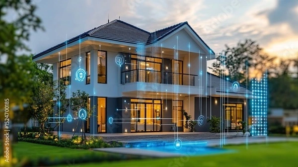 Fototapeta How IoT Is Driving the Development of Smart Homes: Automation, Efficiency, and Convenience for Users 