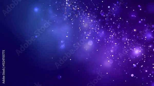 Fototapeta パープルの夜空に広がる星の粒子と光の抽象背景（美容・コスメ・夜・宇宙・ヒーリング）