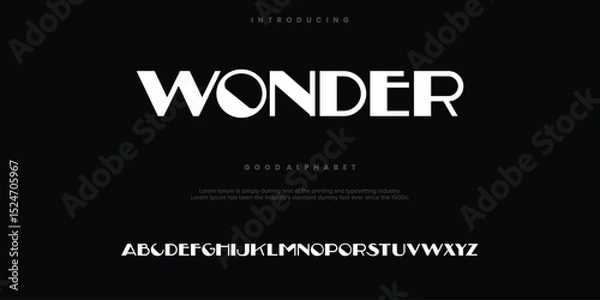 Fototapeta WONDER Modern minimal abstract alphabet fonts. Typography creative font. vector illustration