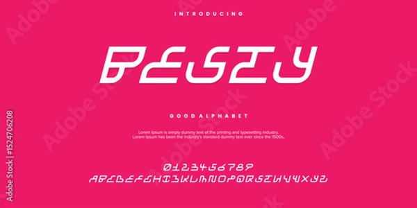 Fototapeta BESTY abstract minimal modern alphabet fonts. Typography technology vector illustration