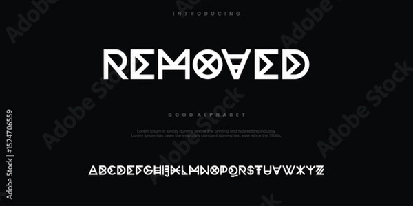 Fototapeta REMOVED abstract minimal modern alphabet fonts. Typography technology vector illustration