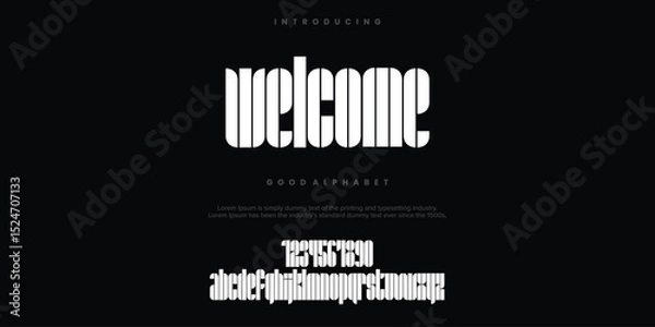Fototapeta WELCOME Modern minimal abstract alphabet fonts. Typography creative font. vector illustration