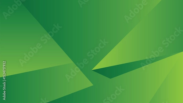 Fototapeta Abstract green background composed of overlapping geometric polygonal shapes with a smooth gradient effect. Graphic design concept