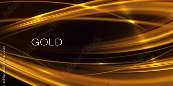 Obraz Exquisite golden wavy textured background with bright shine.