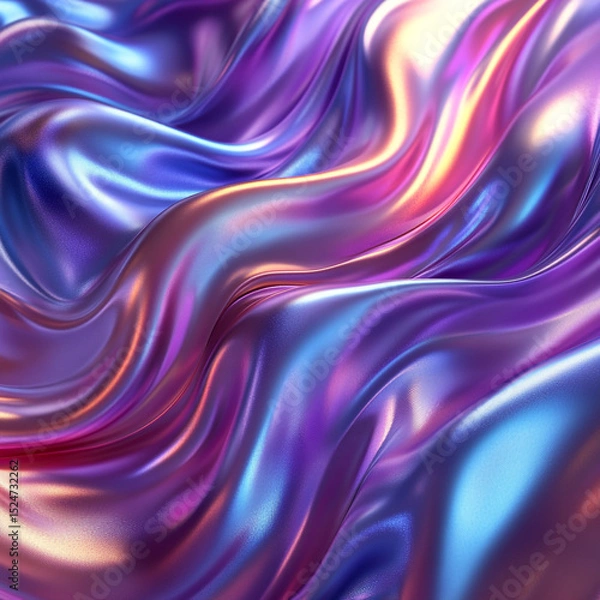 Fototapeta Fluid Waves Vibrant Colors Metallic Ultr Iridescent