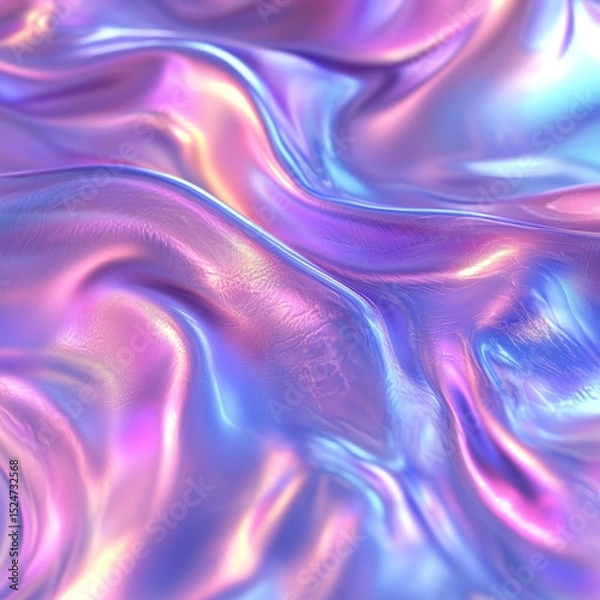 Fototapeta Dreamy Silky Iridescent Background With Holographic Fluid Donzb