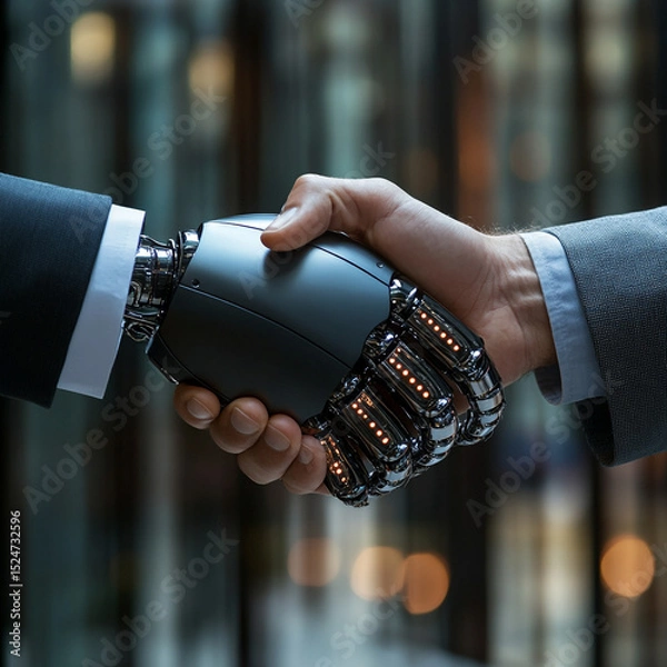 Fototapeta And Business Handshake Executive Between Close-Up