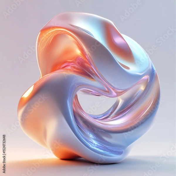 Fototapeta Iridesc Smooth Subtle Curves Abstract With Shape Fluid