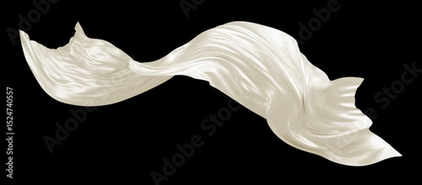 Fototapeta Luxury pearl fabric isolated on black background 3D render