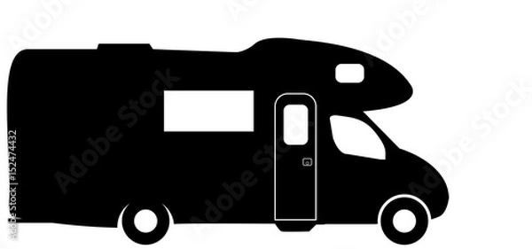 Obraz Medium RV Camper Van Silhouette