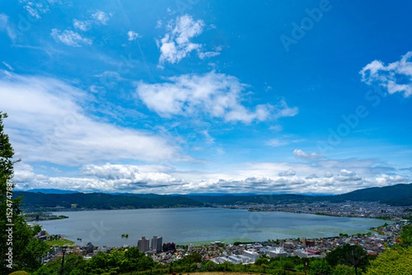 Obraz 長野県 高台から見た諏訪湖