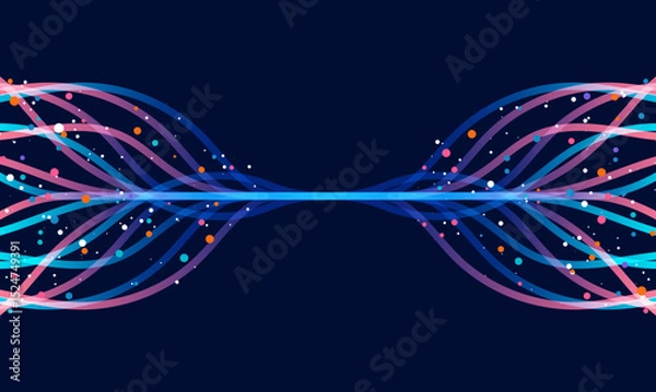 Fototapeta Ai technology. Concept of artificial intelligence. Dots lines. Digital, communication, science, networks