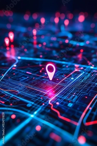 Obraz route planner interface with vertical data graph,