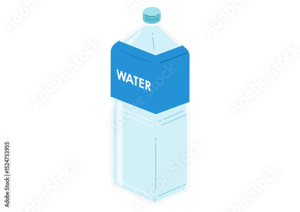 Fototapeta 2リットルペットボトルのミネラルウォーターのイラスト