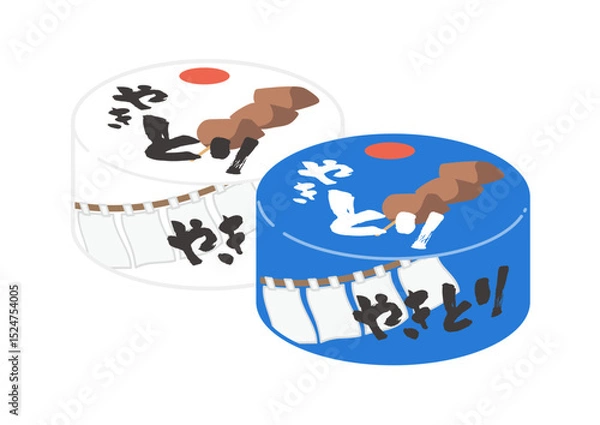 Obraz 焼き鳥缶のイラスト