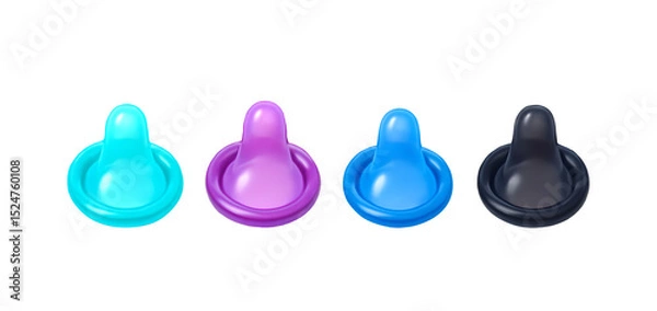 Fototapeta Colorful Latex Condoms Set 