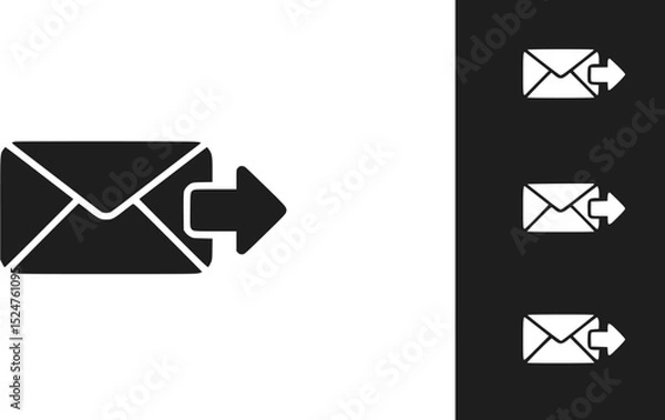 Obraz Black and white Email Sending Icon