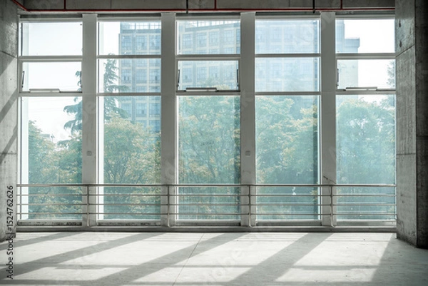 Obraz empty pure commercial office building undecorated in gray colors.open space office