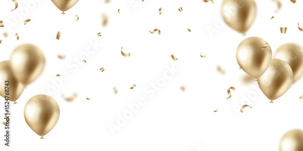 Obraz golden balloon background for festival decoration elegant vector illustration party