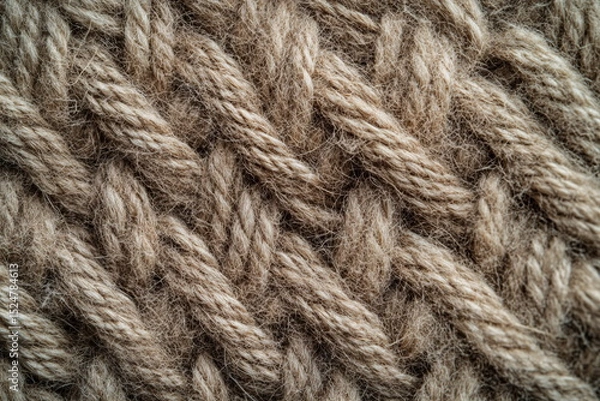 Obraz Thick twisted fiber with soft highlights, capturing the essence of handmade quality and comfort. Great for eco-branding, cozy campaigns, or artisan product shots.

