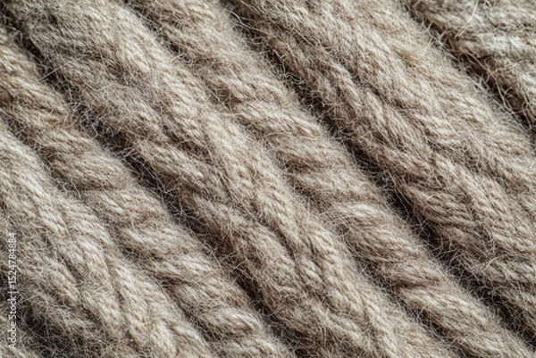 Obraz Thick twisted fiber with soft highlights, capturing the essence of handmade quality and comfort. Great for eco-branding, cozy campaigns, or artisan product shots.

