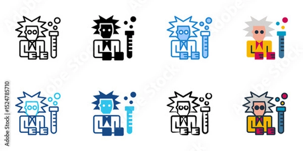 Fototapeta Scientist icon set multiple style collection 
