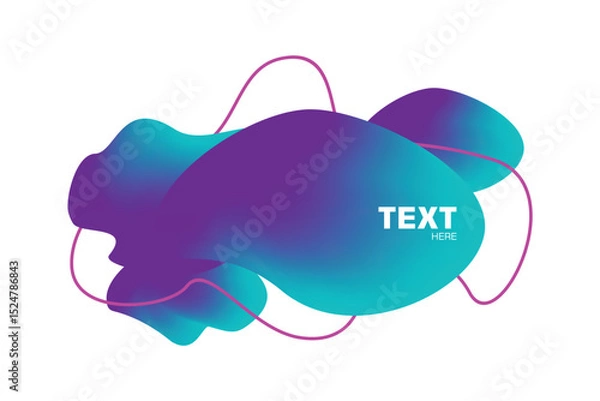 Fototapeta Futuristic neon gradient blob background with smooth liquid shapes. Perfect for posters, digital art, or tech branding.