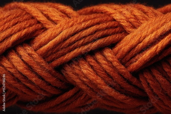 Obraz Woolen twists form a detailed and layered surface, great for backgrounds in sustainable lifestyle branding, artisan visuals, or design templates.

