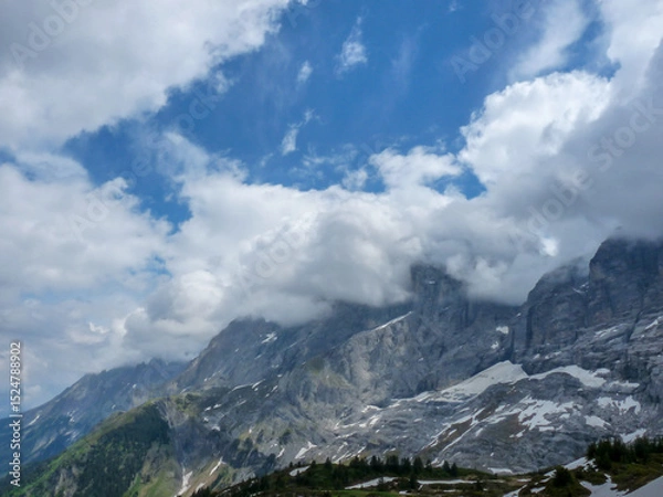 Obraz Switzerland, Meiringen, a view of a large mountain in the background