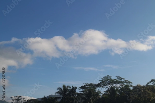 Obraz natural scenery, sky, fog, clouds and mountains.