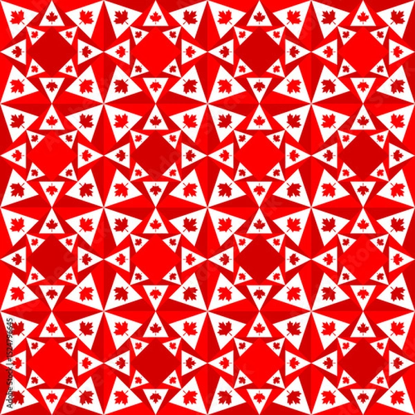 Fototapeta canada flag pattern design. maple leaf background. vector illustration