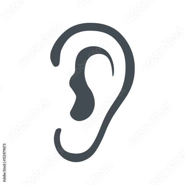 Obraz Listen symbol isolated on white background