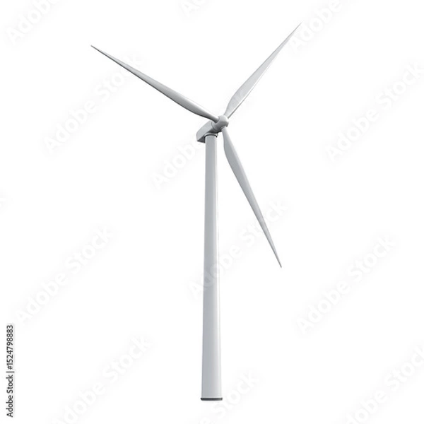 Fototapeta White Windmill Isolated on Transparent Background