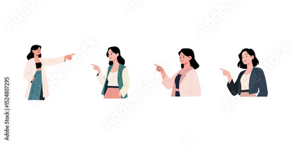 Obraz Diverse Businesswomen in Different Communication Styles, Indicating Discussion or Argument