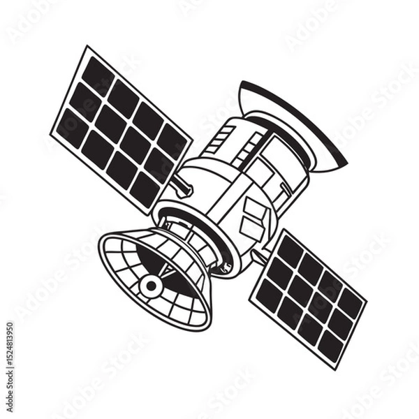 Fototapeta line art of gaps satellite on the white background