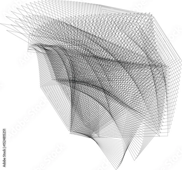 Fototapeta Основные RGB black lines modern background, creative dynamic pattern, vector texture