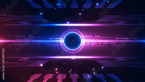 Fototapeta Abstract technology background. Vector illustration. Eps 10. Futuristic user interface.
