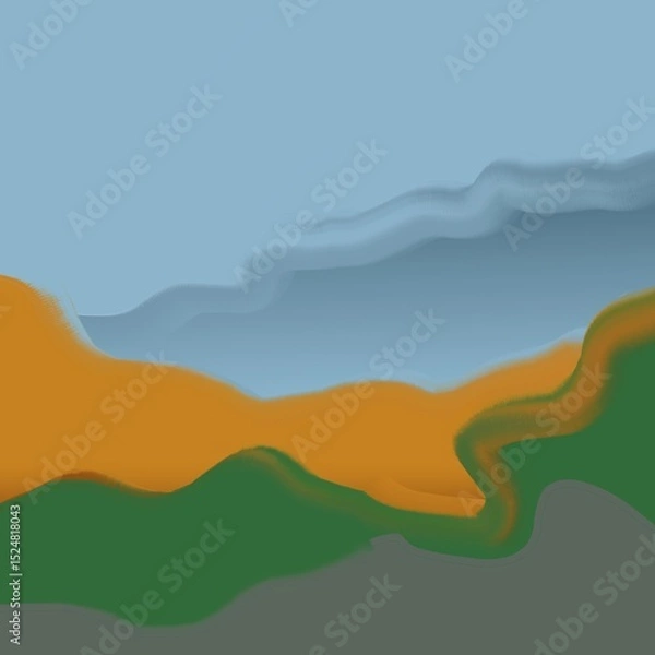 Obraz landscape with mountains and clouds