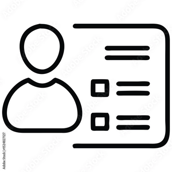 Obraz Personal Details Icon Profile Data, Form Entries, and Selection Boxes Outlined