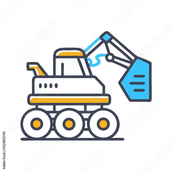 Fototapeta Heavy Machinery Mining Icon