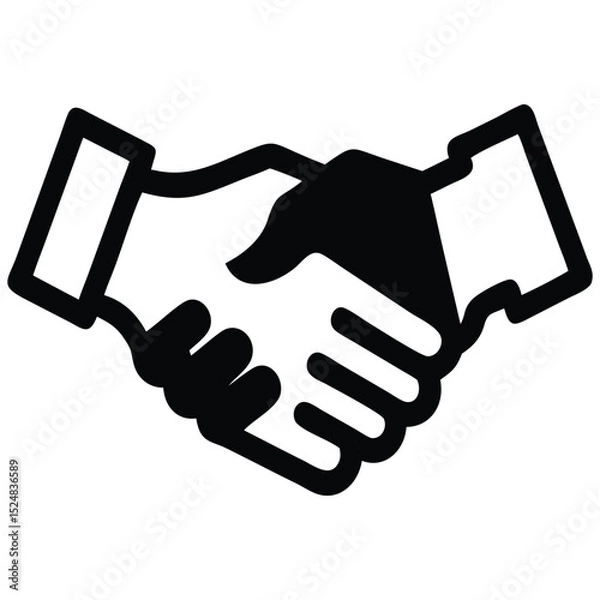Obraz Simple Agreement Icon Depicting a Handshake for Business and Partnership Deals