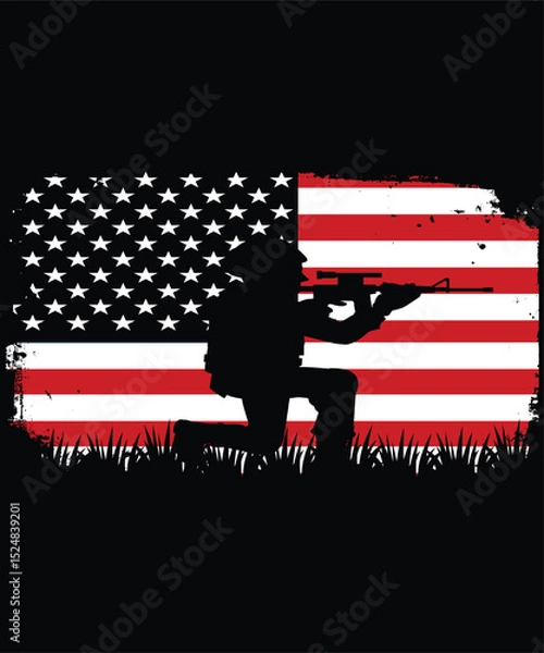Fototapeta  Happy 4th Of July shirt print template typography design for art