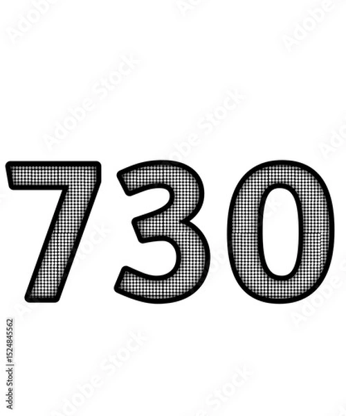 Fototapeta Black and white color numbers 730