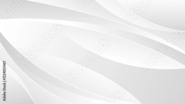 Obraz Elegant modern white and gray curved background. Minimalist abstract flow lines for modern business wallpaper, presentation, banner, cover, template design, website, and more