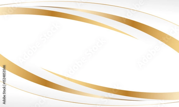Obraz Elegant white and gold luxury curve background. Abstract modern wallpaper. Suitable for templates, banners, cards, covers, sales, events, awards, websites, web pages, and more