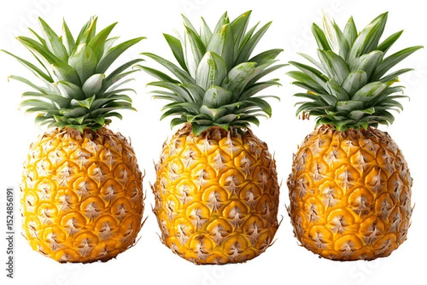 Obraz Harvesting Fresh Pineapples in Tropical Paradise on PNG Transparency Background