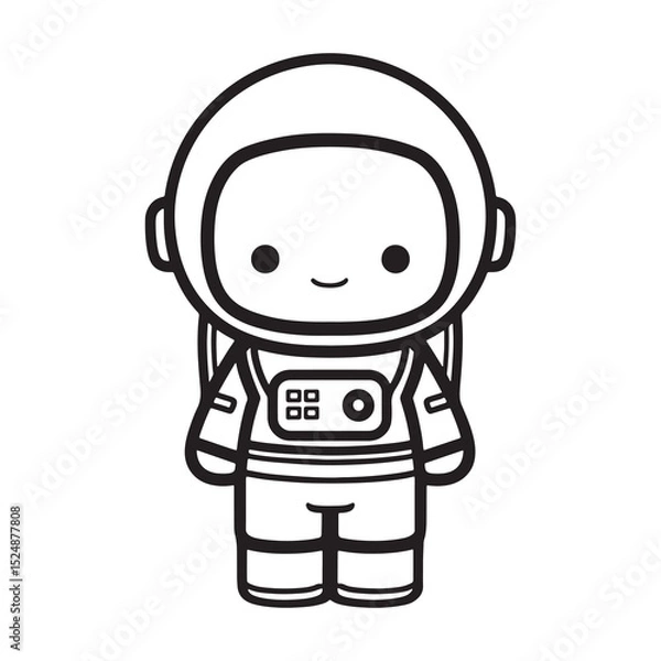 Obraz Astronaut Line Art Vector, Vector Astronaut Man Outline, Astronaut Man Vector Illustration, Line Drawing of Astronaut.